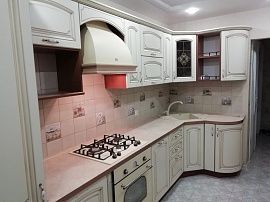 Кухонный гарнитур "Селена" Айвори со старением/Неаполь с 3D кромкой