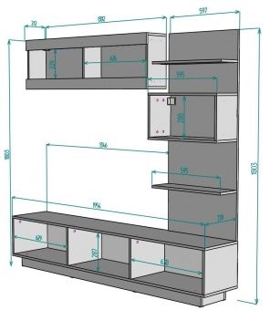 ТВ стенка TV48 1803х1954х374
