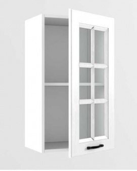 Белый вегас Навесной шкаф 400 мм 1 дверь со стеклом