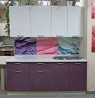 Кухня Дюна белая+Фиолетовый металлик/Бриллиант белый 26мм