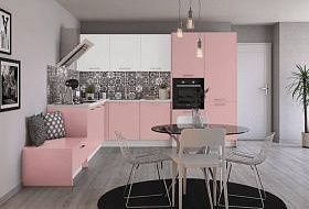 Розовая кухня — оригинальная дизайнерская идея
