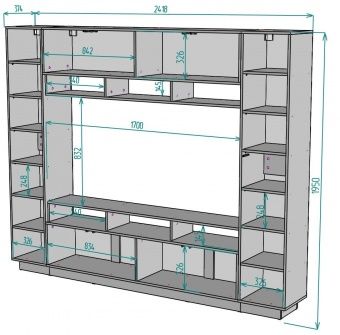 ТВ стенка TV50 1950х2418х374