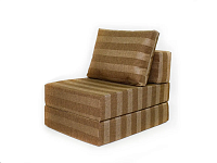Бескаркасное кресло-кровать-пуф "ОКТА" Полоса коричневая