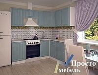 Кухонный гарнитур "Прованс" Роял Вуд голубой 2100 * 1600 мм