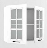 "Белый вегас" Навесной шкаф 800 мм 2 двери со стеклом
