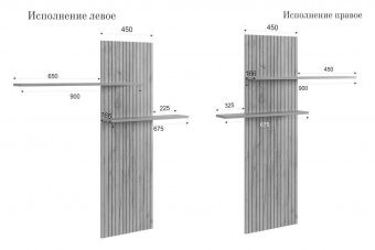 Моди Надстройка (Полка), (1325х166х1334) дуб крафт золотой