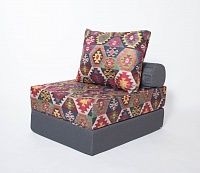 Бескаркасное кресло-кровать-пуф "ПРАЙМ" Мехико серый-графит