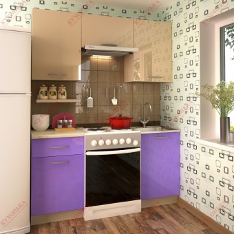 Кухня Персик металлик/ фиолетовый глянец