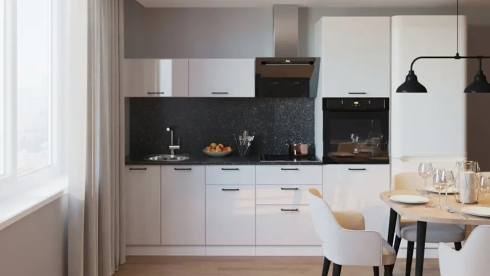 Компактные линейные кухни для проходных зон и хрущёвок