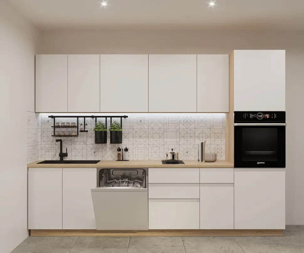 Кухонный гарнитур Кухонный гарнитур Лайн Тальк / Дуб сонома светлый 3000мм Кухонный гарнитур Кухонный гарнитур Лайн Тальк / Дуб сонома светлый 3000мм