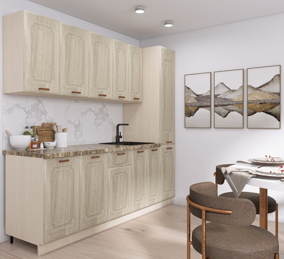 Кухня МДФ Акация Европейская 2200мм Вариант 2 Кухня МДФ Акация Европейская 2200мм Вариант 2