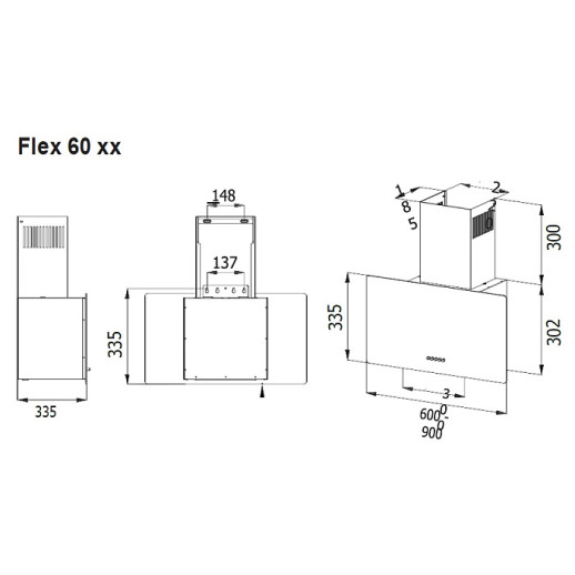 Кухонная вытяжка Evelux FLEX 60 BG