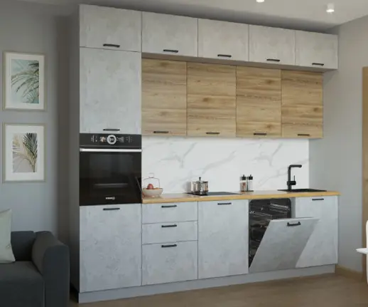 Кухня Бетон светлый Рустик натур 3000