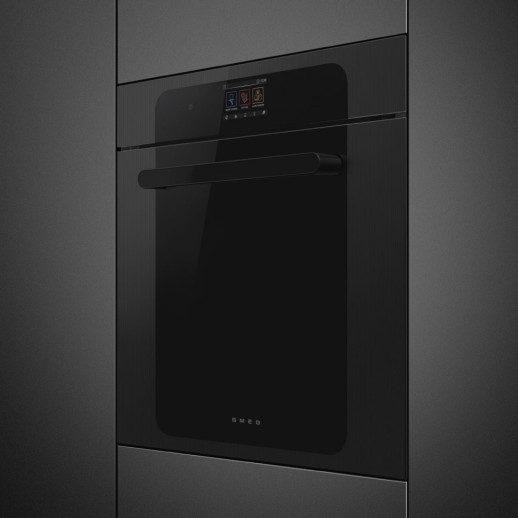 Электрический духовой шкаф с функцией СВЧ и пароварки Smeg SO6204APB