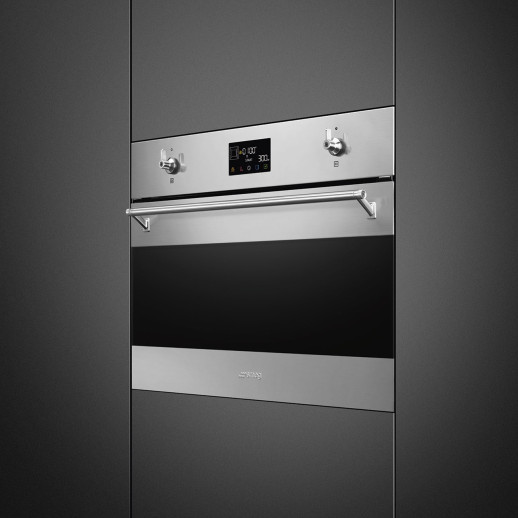 Электрический духовой шкаф с функцией СВЧ Smeg SO4302M1X