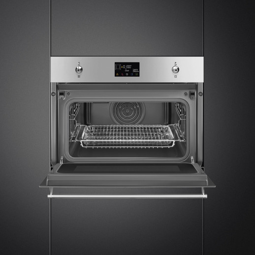 Электрический духовой шкаф с функцией СВЧ Smeg SO4302M1X