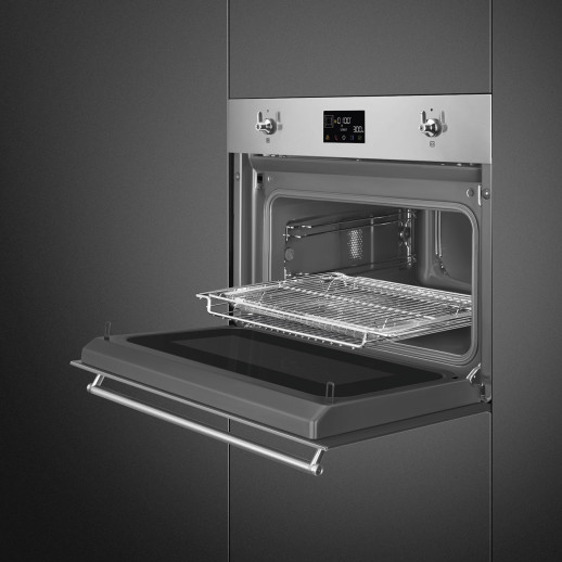 Электрический духовой шкаф с функцией СВЧ Smeg SO4302M1X