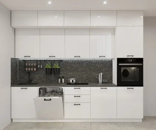 Кухня Белый глянец 3000