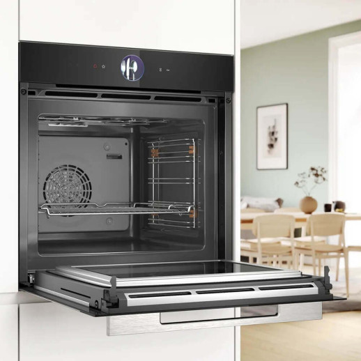 Электрический духовой шкаф с функцией СВЧ Bosch HMG776NB1 черный