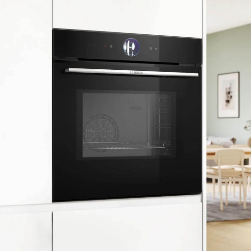 Электрический духовой шкаф с функцией СВЧ Bosch HMG776NB1 черный