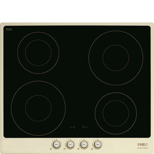 Индукционная варочная панель Smeg SI764POM кремовый