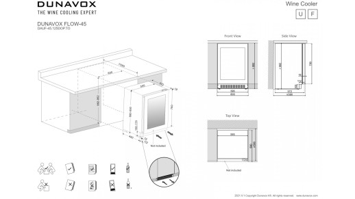 Полувстраиваемый винный шкаф Dunavox DAUF-45.125DOP.TO