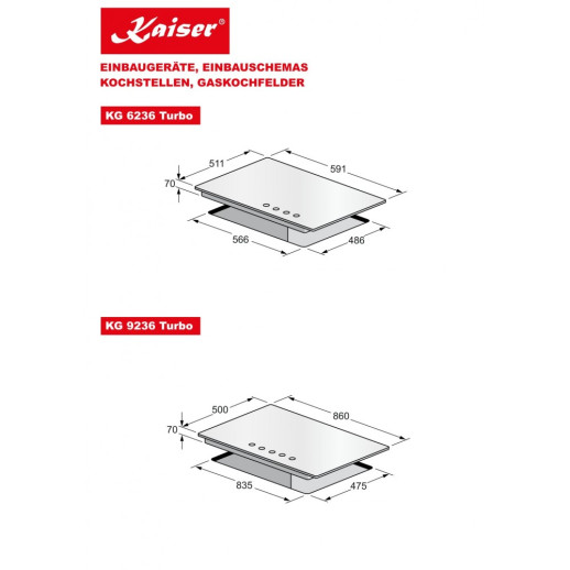 Газовая варочная панель Kaiser KG 6236 Turbo