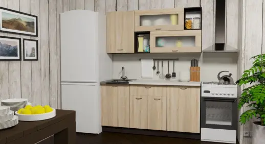 Кухонный гарнитур "Дуб сонома/Берилл бежевый " 1600мм