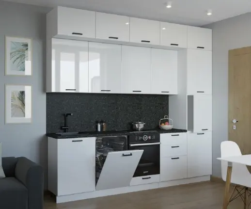 Кухня Белый глянец 3000