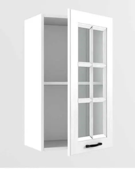 Белый вегас Навесной шкаф 400 мм 1 дверь со стеклом