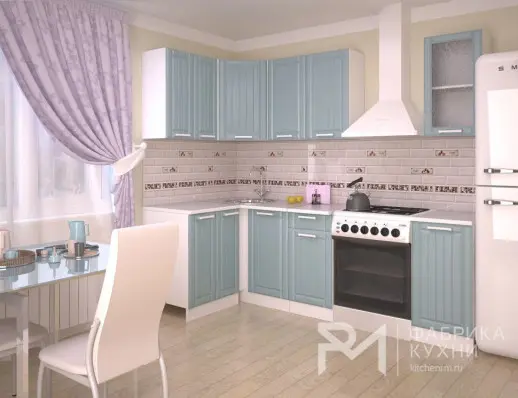 Кухонный гарнитур РоялВуд Голубой Прованс 2 - 1200х1800