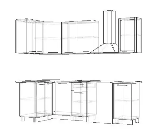 Кухонный гарнитур РоялВуд Голубой Прованс 2 - 1200х1800