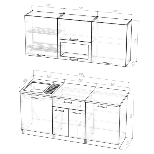 Кухня Герда "Макси" Ясень шимо светлый/Венге