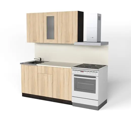 Кухонный гарнитур "Дуб сонома/Берилл бежевый" 1400мм