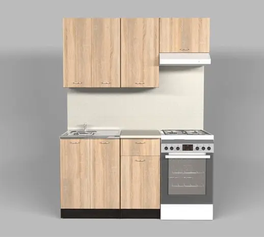 Кухонный гарнитур "Дуб сонома/Берилл бежевый" 1500мм