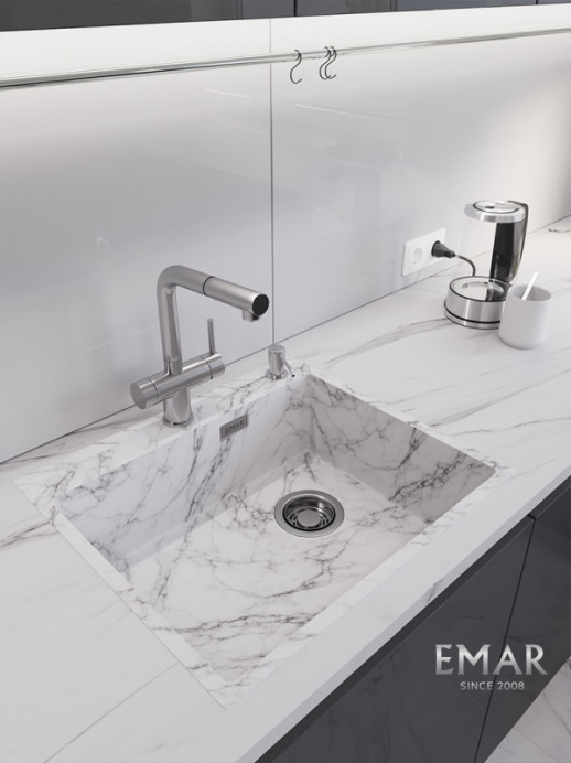 Кухонная мойка Emar EMB-560(TOP) White Elegant