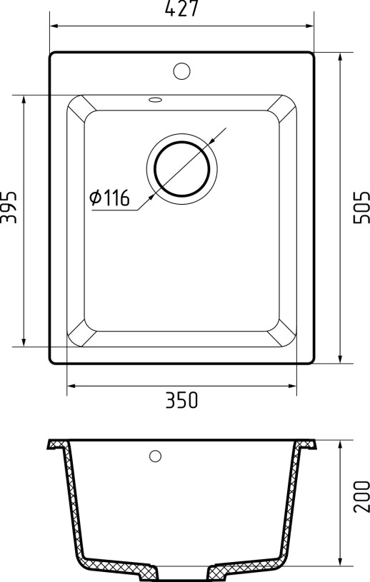 Кухонная мойка Granfest GF-P505