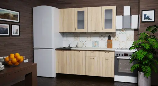 Кухонный гарнитур "Дуб сонома/Берилл бежевый" 1700мм