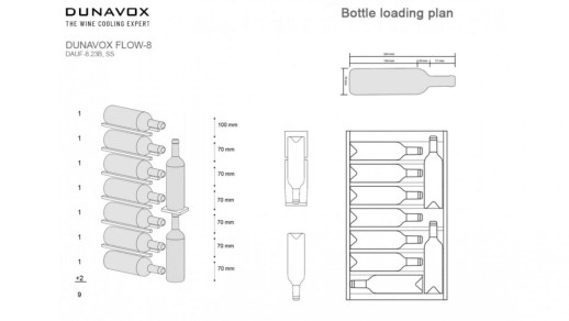 Полувстраиваемый винный шкаф Dunavox DAUF-8.23B черный