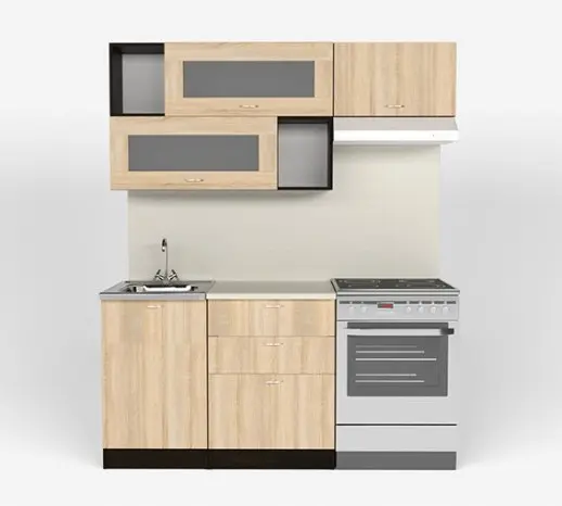 Кухонный гарнитур "Дуб сонома/Берилл бежевый" 1700мм