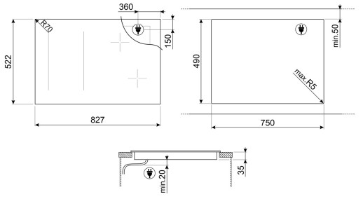 Индукционная варочная панель Smeg SISL7844X