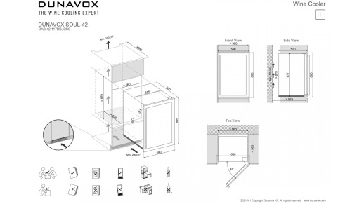 Встраиваемый винный шкаф Dunavox DAB-42.117DSS