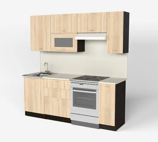 Кухонный гарнитур "Дуб сонома/Берилл бежевый" 2000мм