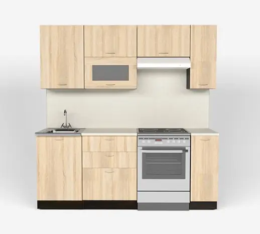 Кухонный гарнитур "Дуб сонома/Берилл бежевый" 2000мм