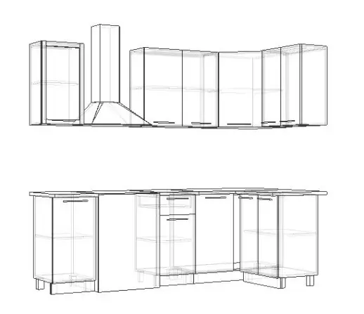 Кухонный гарнитур РоялВуд Голубой Прованс 2 - 1800х1200