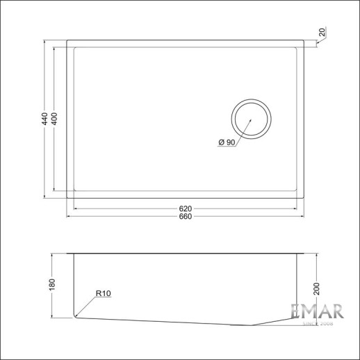 Кухонная мойка Emar EMB-660(UN) Black Elegant