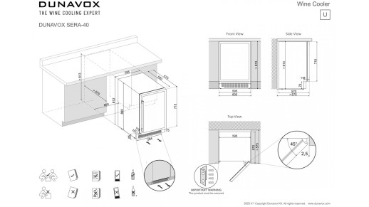 Встраиваемый винный шкаф Dunavox DAUF-40.138B