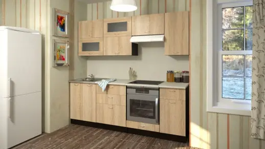 Кухонный гарнитур "Дуб сонома/Берилл бежевый" 2200мм