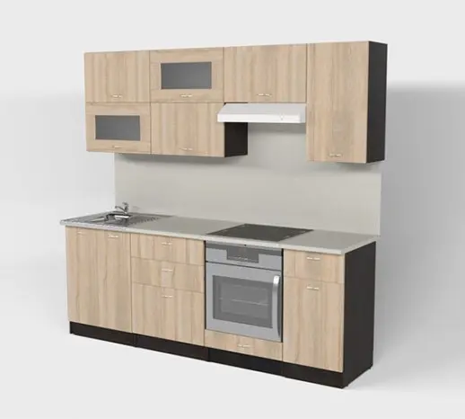 Кухонный гарнитур "Дуб сонома/Берилл бежевый" 2200мм