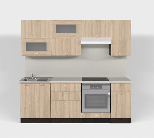 Кухонный гарнитур "Дуб сонома/Берилл бежевый" 2200мм